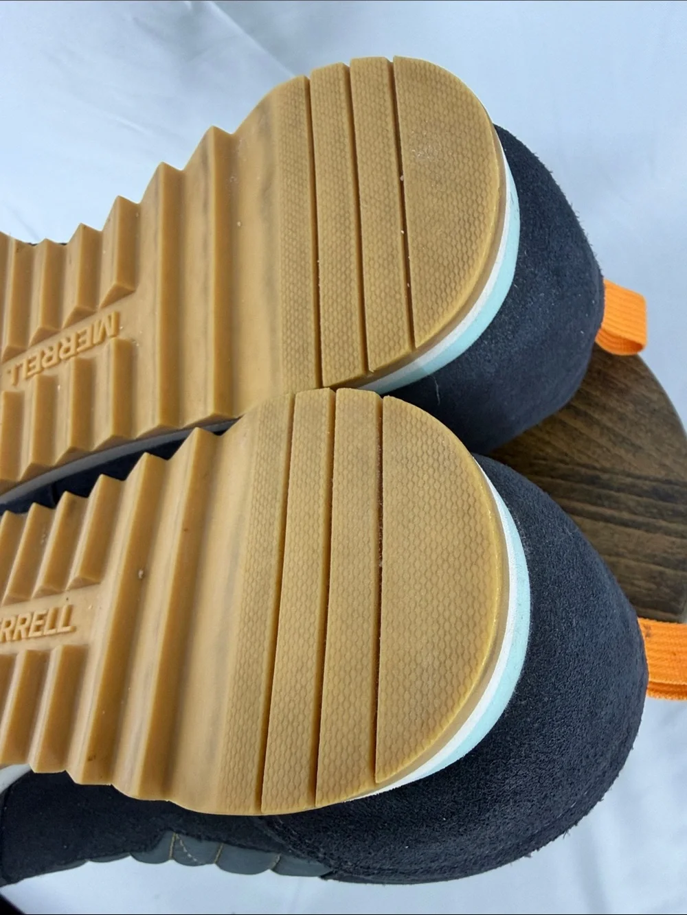 Merrell Alpine Sneaker Retro Tennis Shoes in Ebony w/ Orange Accents, Mens 10.5